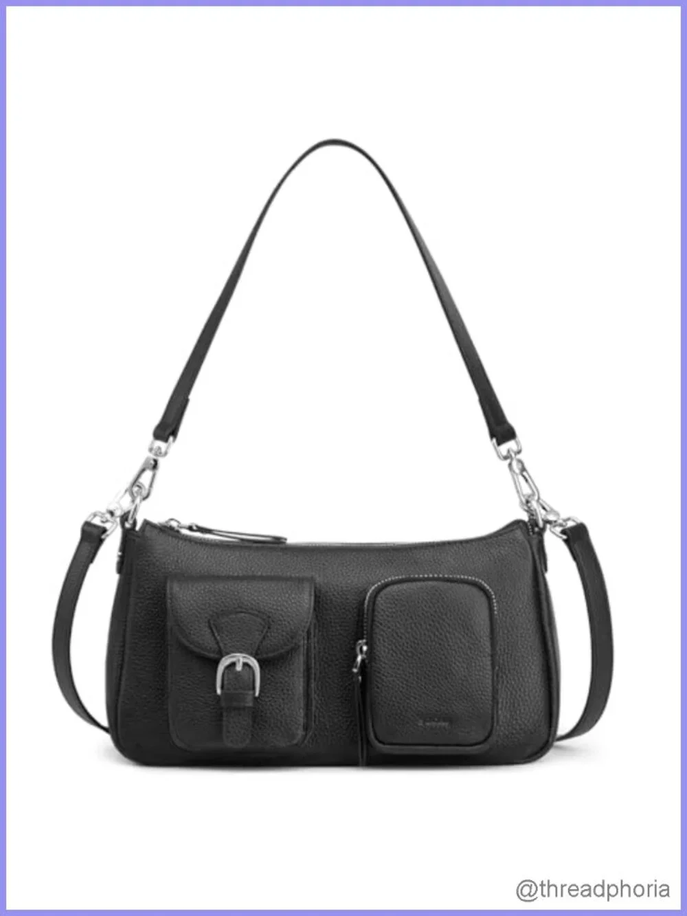 Genuine Pebbled Cowhide Leather Hobo Bag Women Crossbody Shoulder Purse Handbag